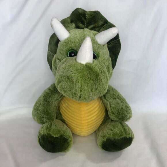Kellytoy Green Triceratops Dinosaur Xtra Soft Luxe Fur Stuffed Plush Animal - Picture 2 of 13